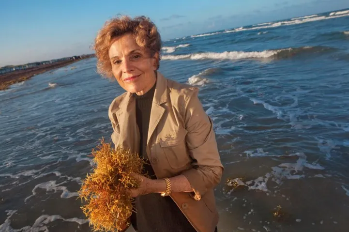 Sylvia Earle on a beach