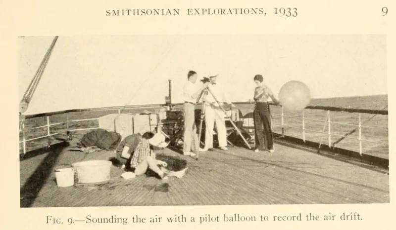 an old photograph of men and women working on a chip deck