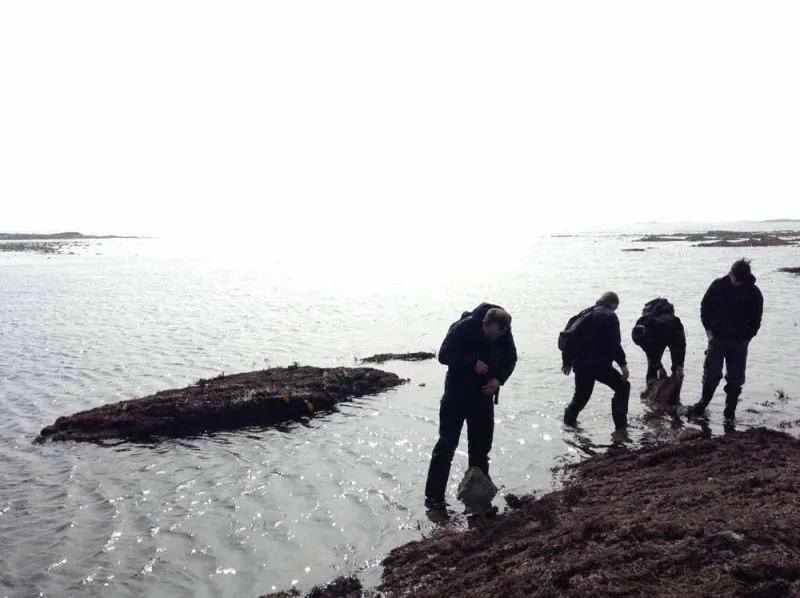 Students from Helen Scales' class visit the seashore to explore mollusks. 