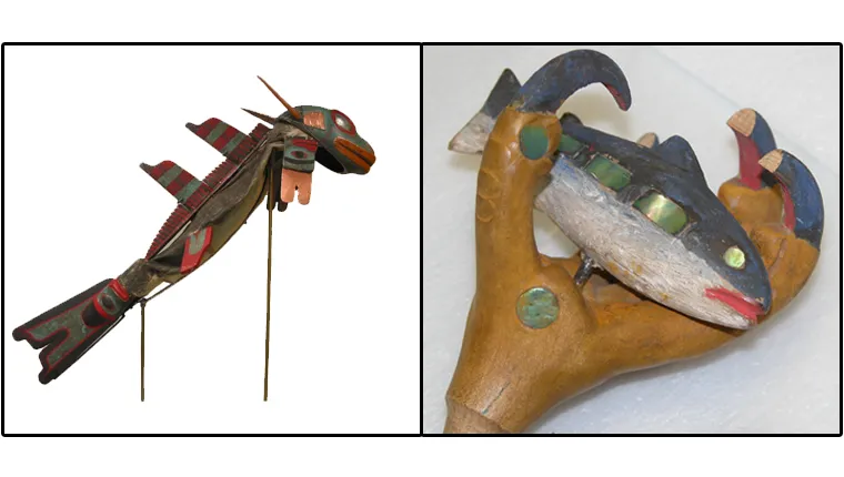 Decorated ceremonial regalia reflect the importance of ocean fish to Native communities.