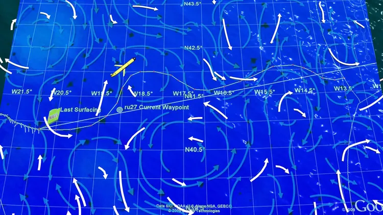 Illustration of eddy fields in the Atlantic Ocean