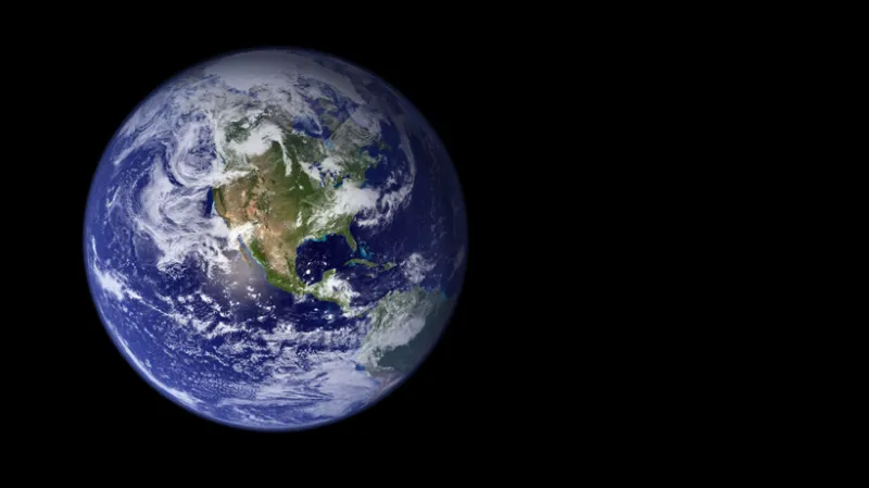 Earth as seen from a satellite.