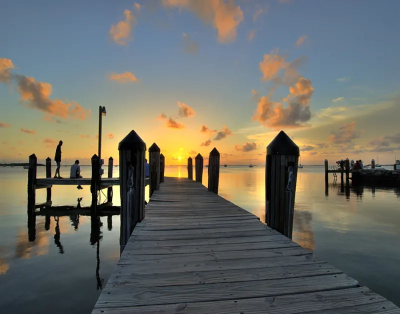 A sunset off a dock