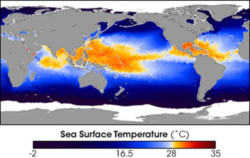 Map of ocean temperatures