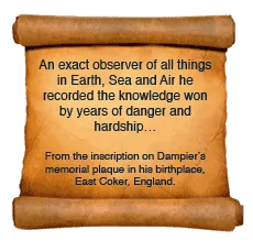 A replica image of Dampier's memorial plaque. 