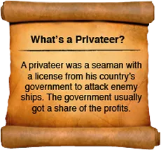 A privateer was a seaman with a license from his country's government to attack enemy ships. The government usually got a share of the profits.