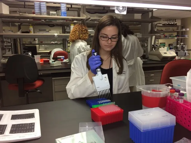 NMNH intern in the lab.