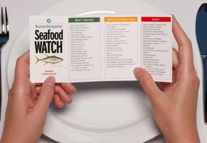 Monterey Bay Aquarium's Seafood Watch will recommend which fish are "Best Choices" for sustainability, which are "Good Alternatives," and which ones you should "Avoid."
