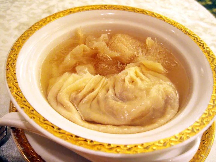 A bowl of traditional shark fin soup.