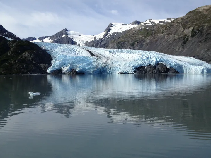 The Portage Glacier near Anchorage, Alaska has retreated so much that it is no longer visible from the visitor center built for its viewing in 1986.
