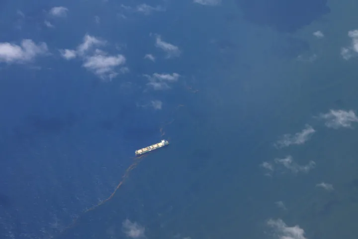 a ship from above