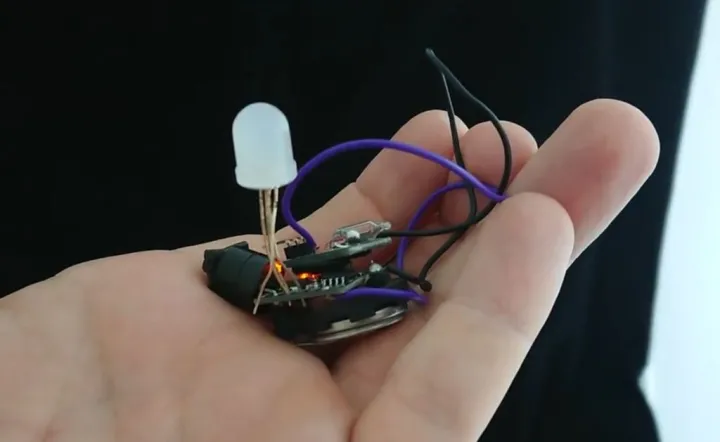 an assembled flashing bulb