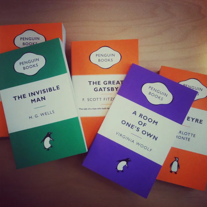 Multiple penguin books of different genres