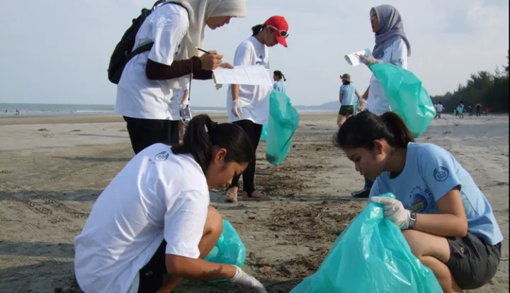 A beach clean-up in Malaysia brings young people together to care for their coastline.