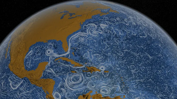 a map of North America with the swirling tides