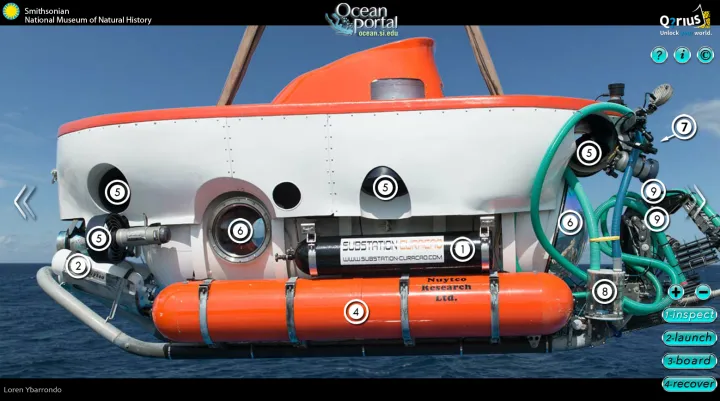 You can explore the Curasub from your computer! Inspect, launch, board and recover to get an idea of what it's like to mann an underwater submersible.