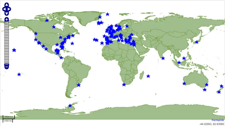Map of sites participating in Ocean Sampling Day 2014. 