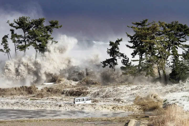 A tsunami is a set of waves created by a disturbance, likely an earthquake, which reaches the surface of the sea. 