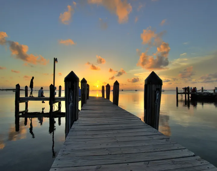 A sunset off a dock