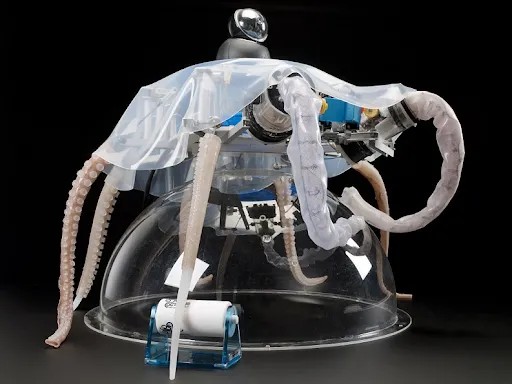 An octopus robot with mechanical parts. 