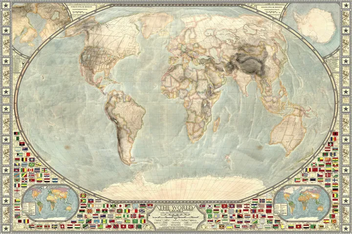 World map during last ice age