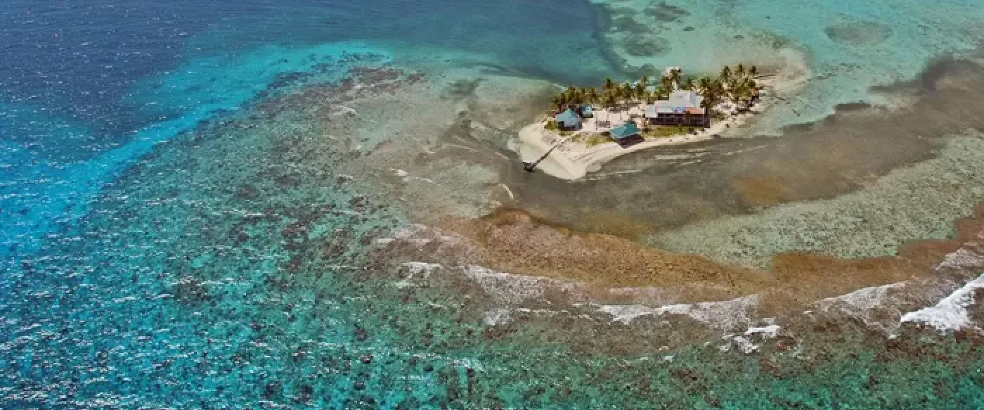 Carrie Bow from Above an island field station seen from the air