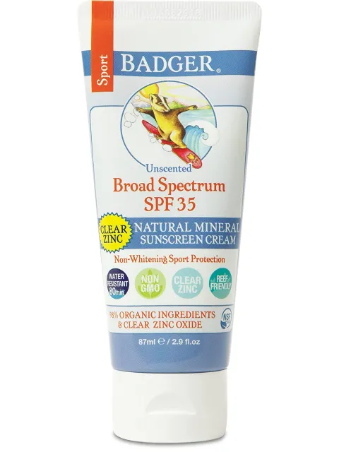 a bottle of Badger sunscreen